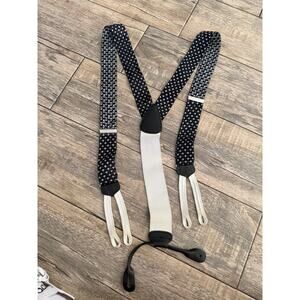 Vintage Trafalgar Suspenders Belt Leather Silk Woven Black White
